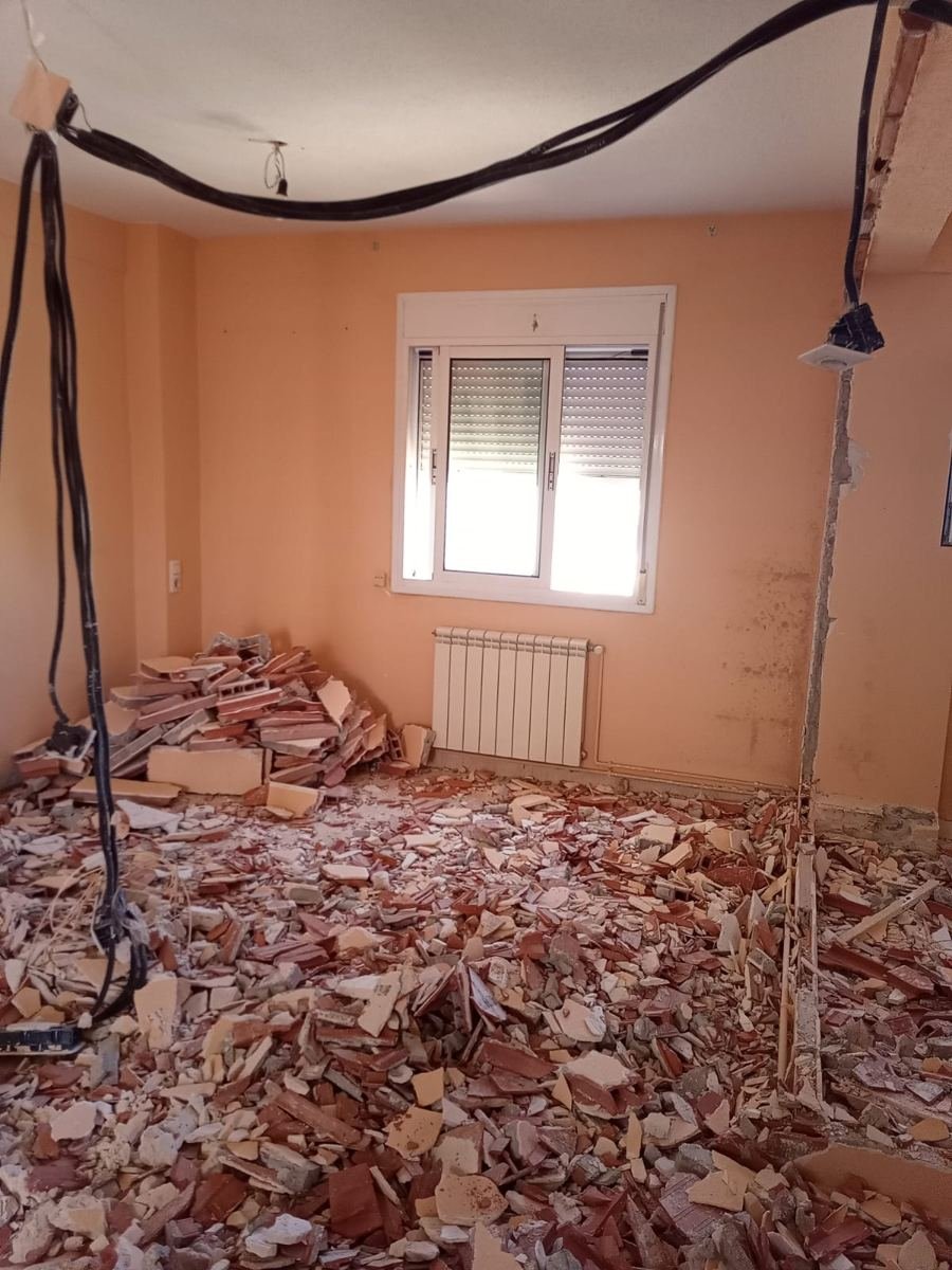 Antes: demolición de tabiques